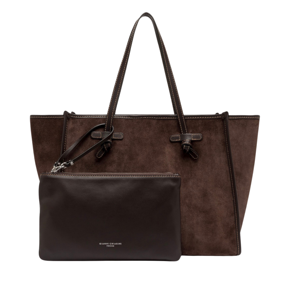 Marcella Suede Shopping Bag - Espresso