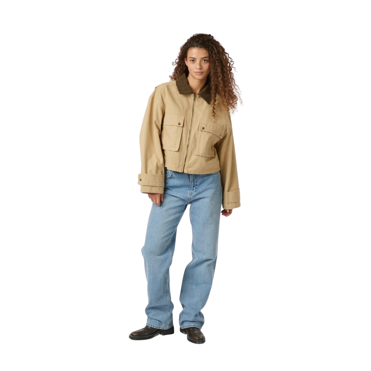 Rivera Canvas Boxy Jacket - Beige