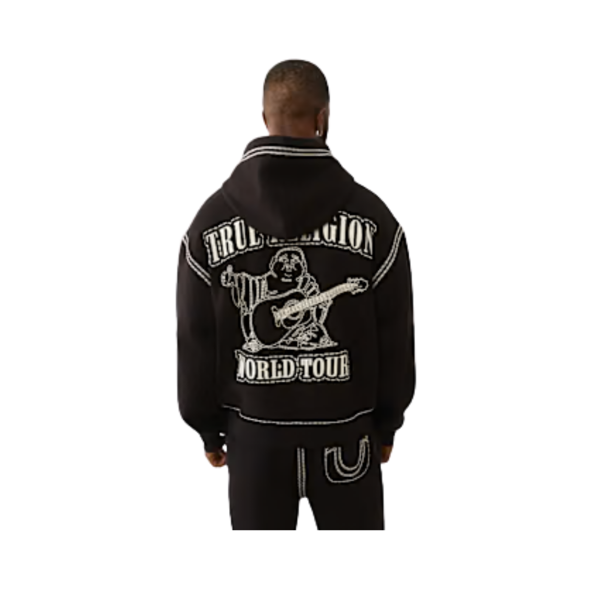 Super Boxy Zip Up Hoodie - Black