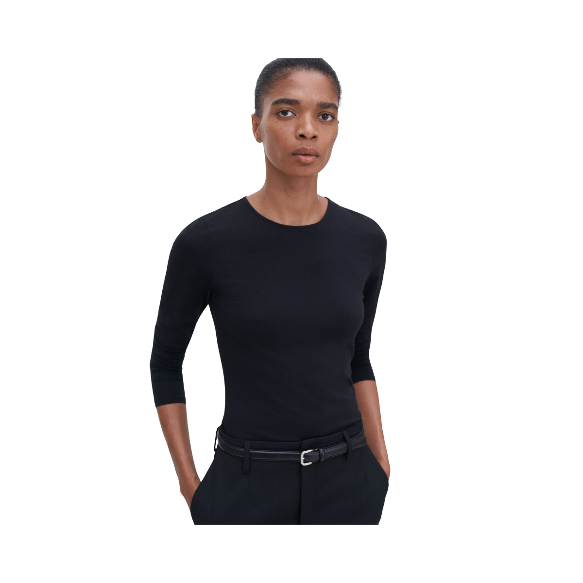 Cotton Stretch Long Sleeve - Black