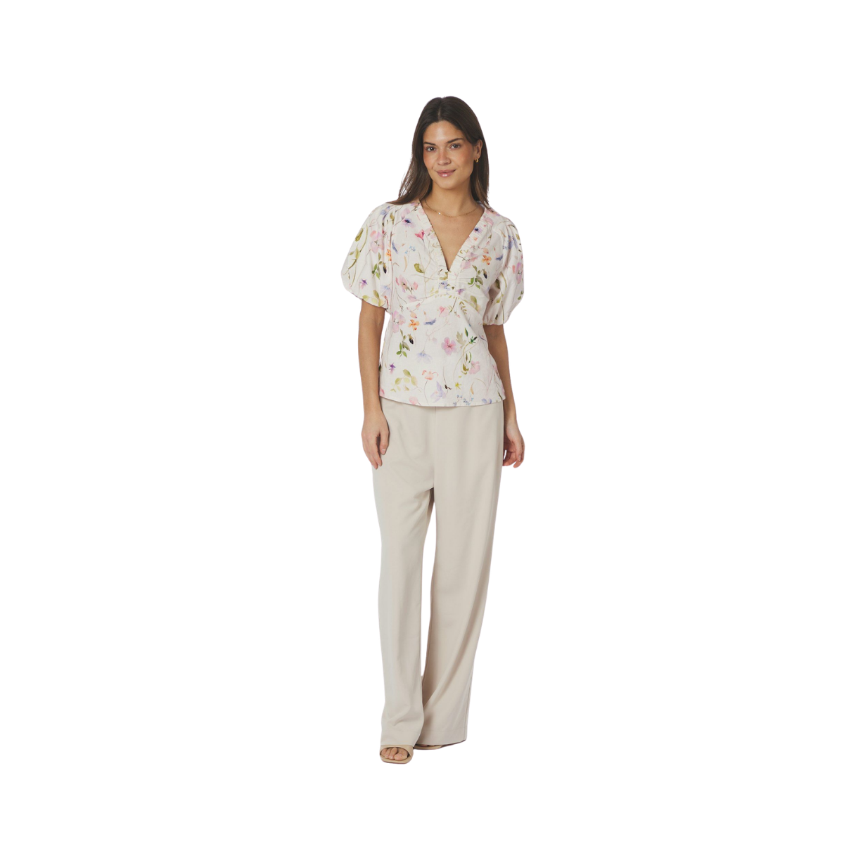 Irina Flower Blouse - Off White