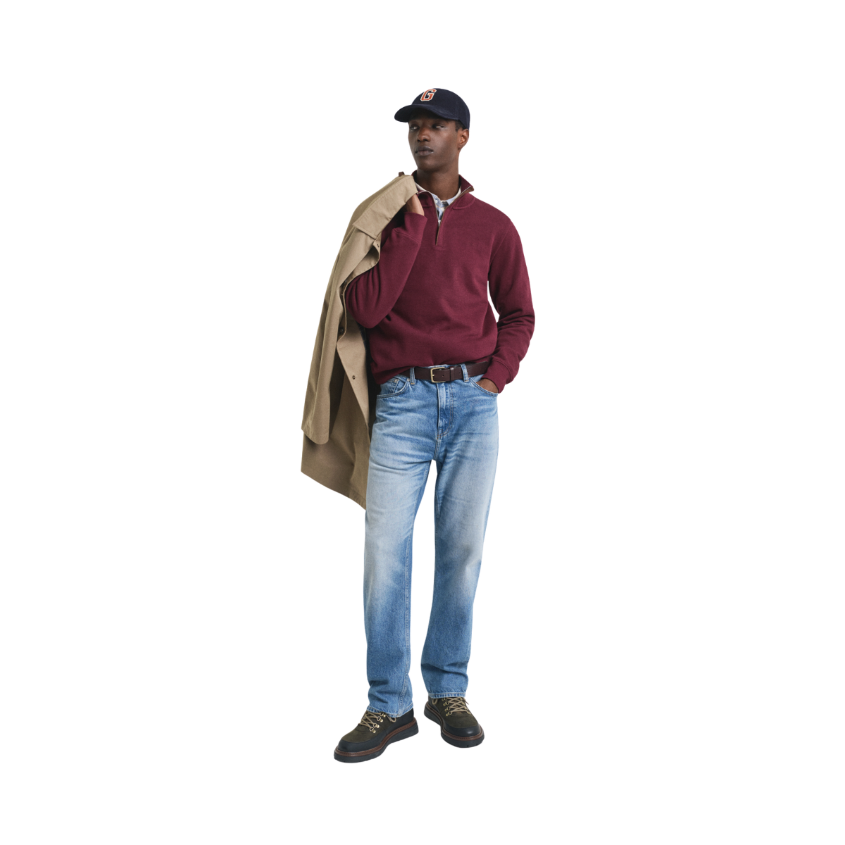 Sacker Rib Half Zip - Winter Wine