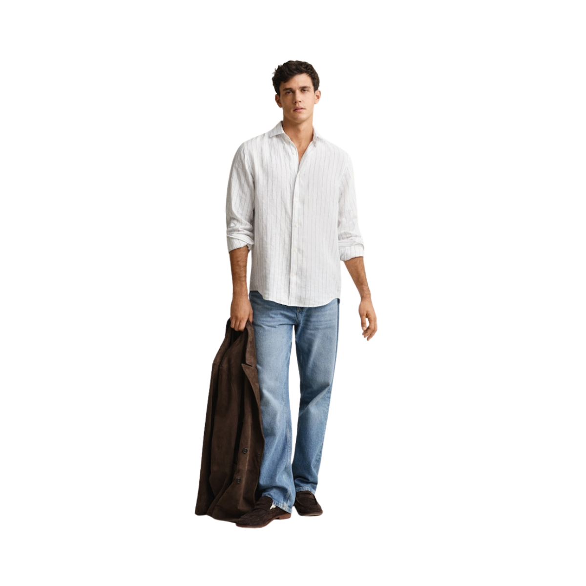 Linen Stripe Shirt - 110 White