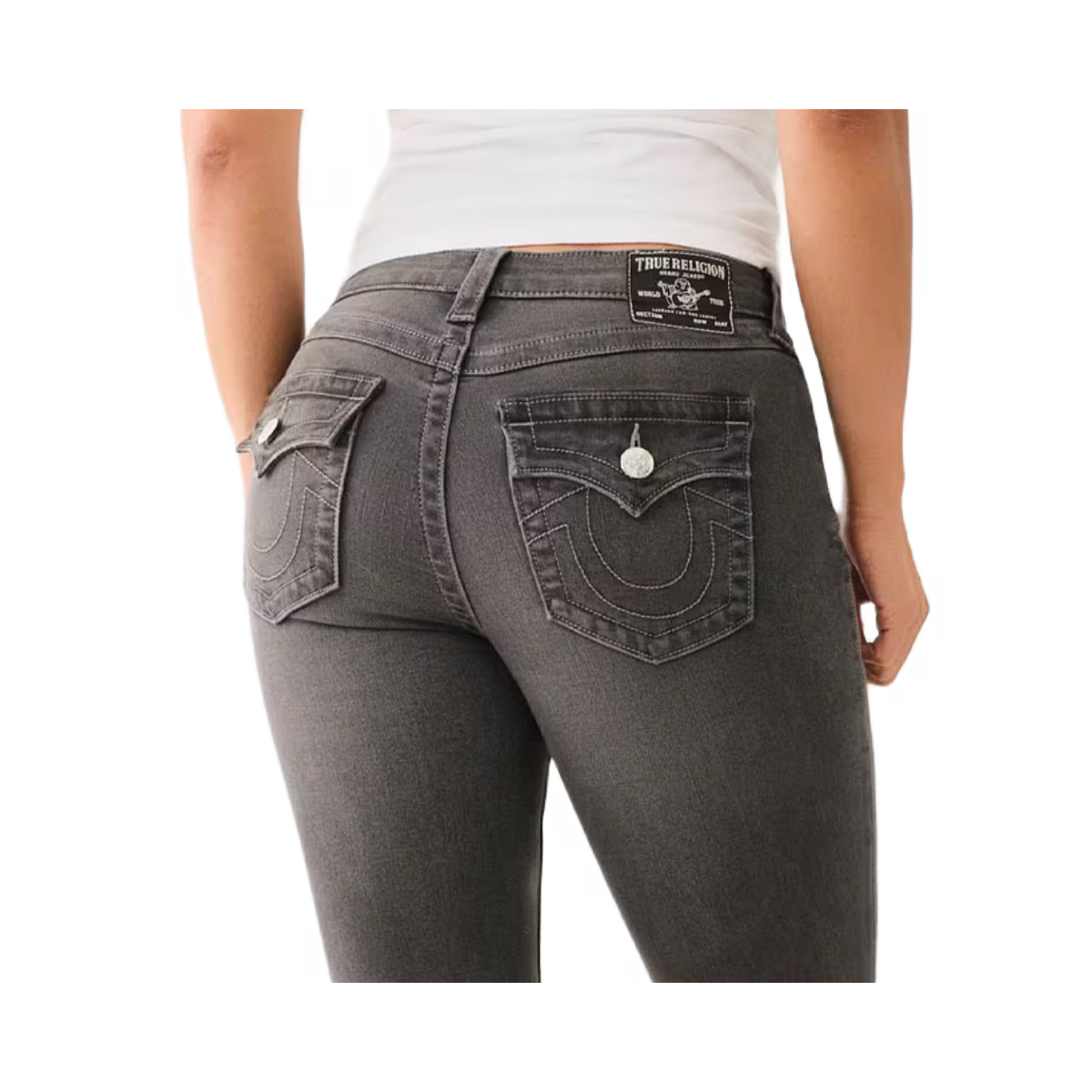 Becca Mid Rise Bootcut Flap - Charcoal