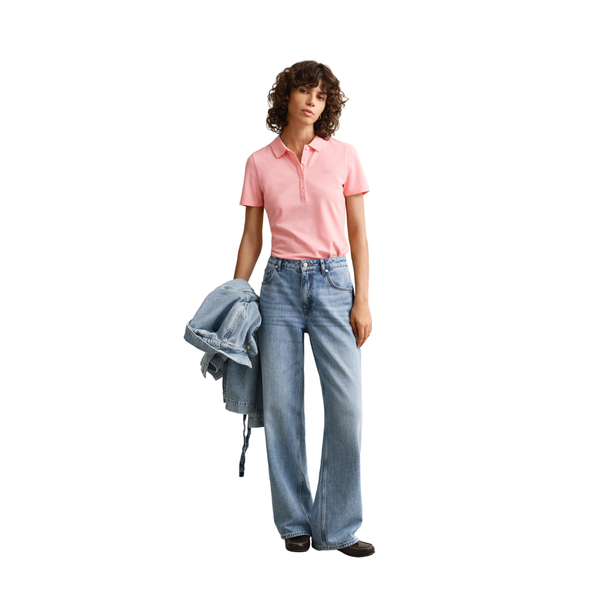 Slim Shield SS Pique Polo - 647 Apricot Pink