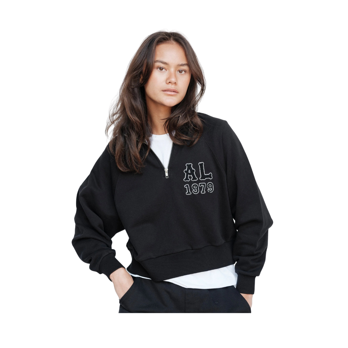 Cropped Ivy Half Zip - 000 Black