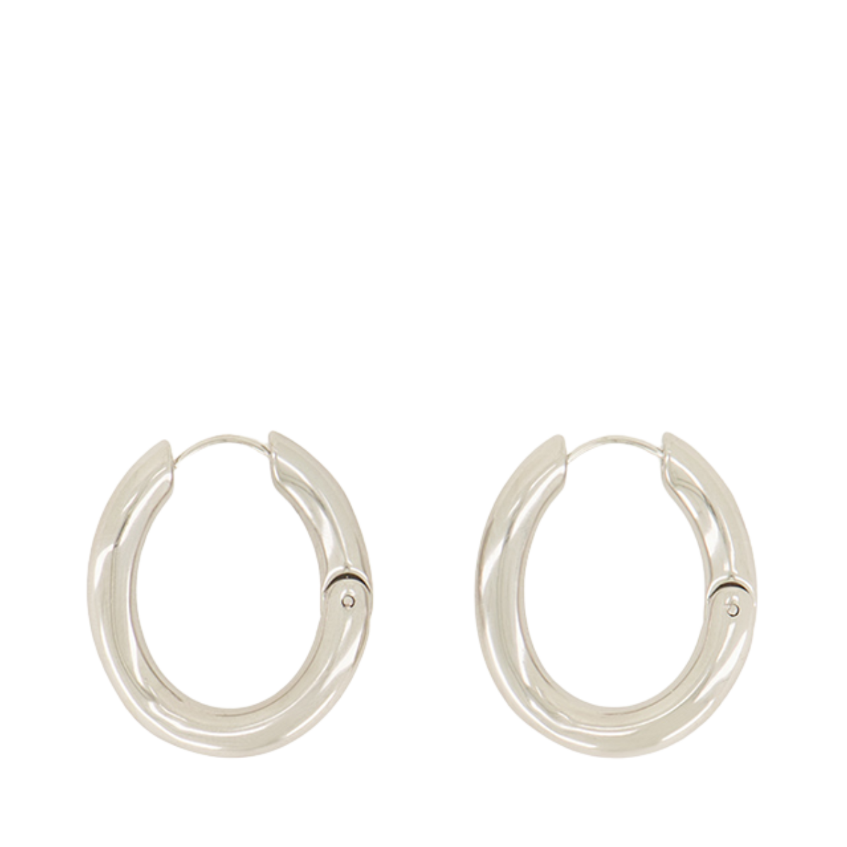 Earrings Twist Hoops - Silver