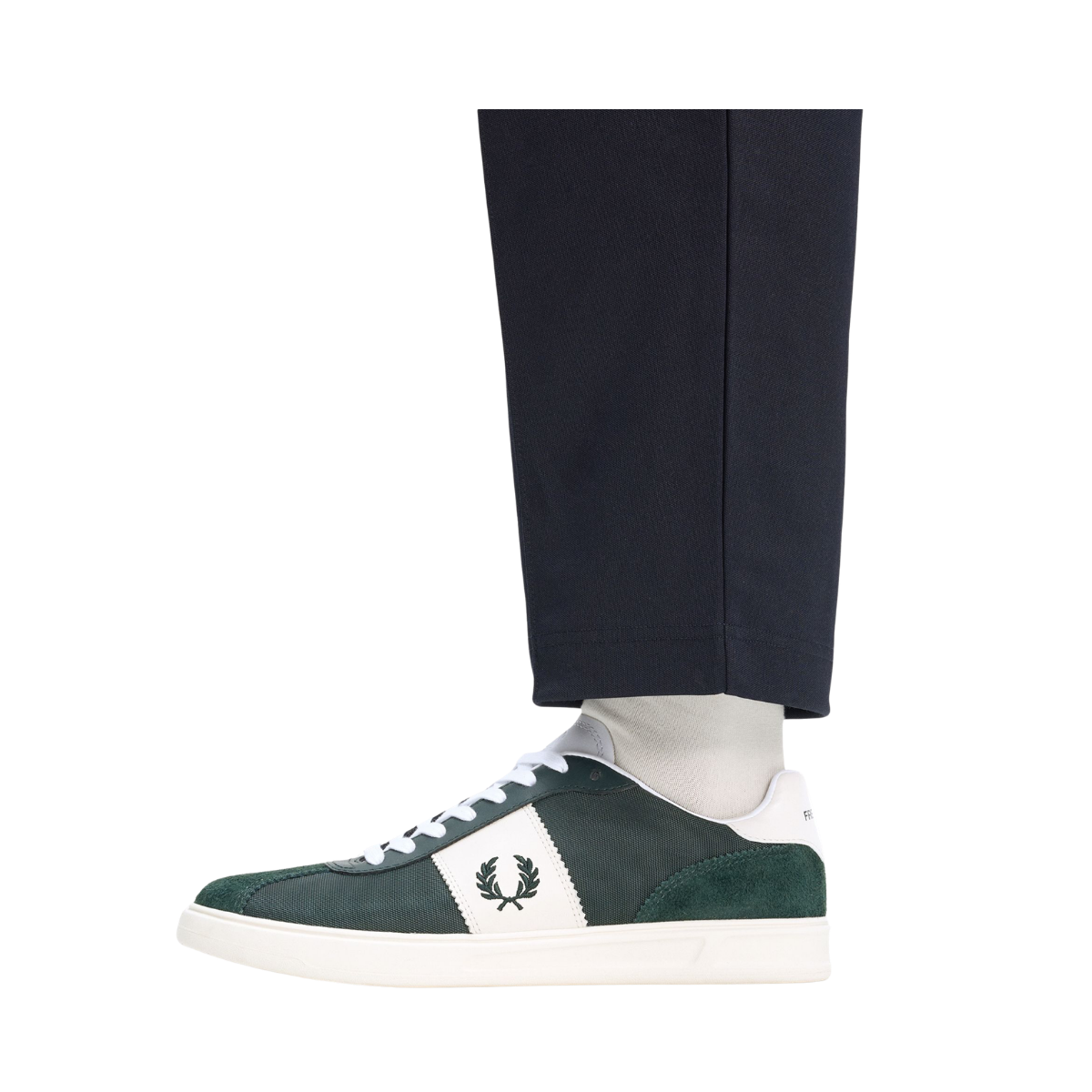 B4 Textured Suede - Grassroots / White