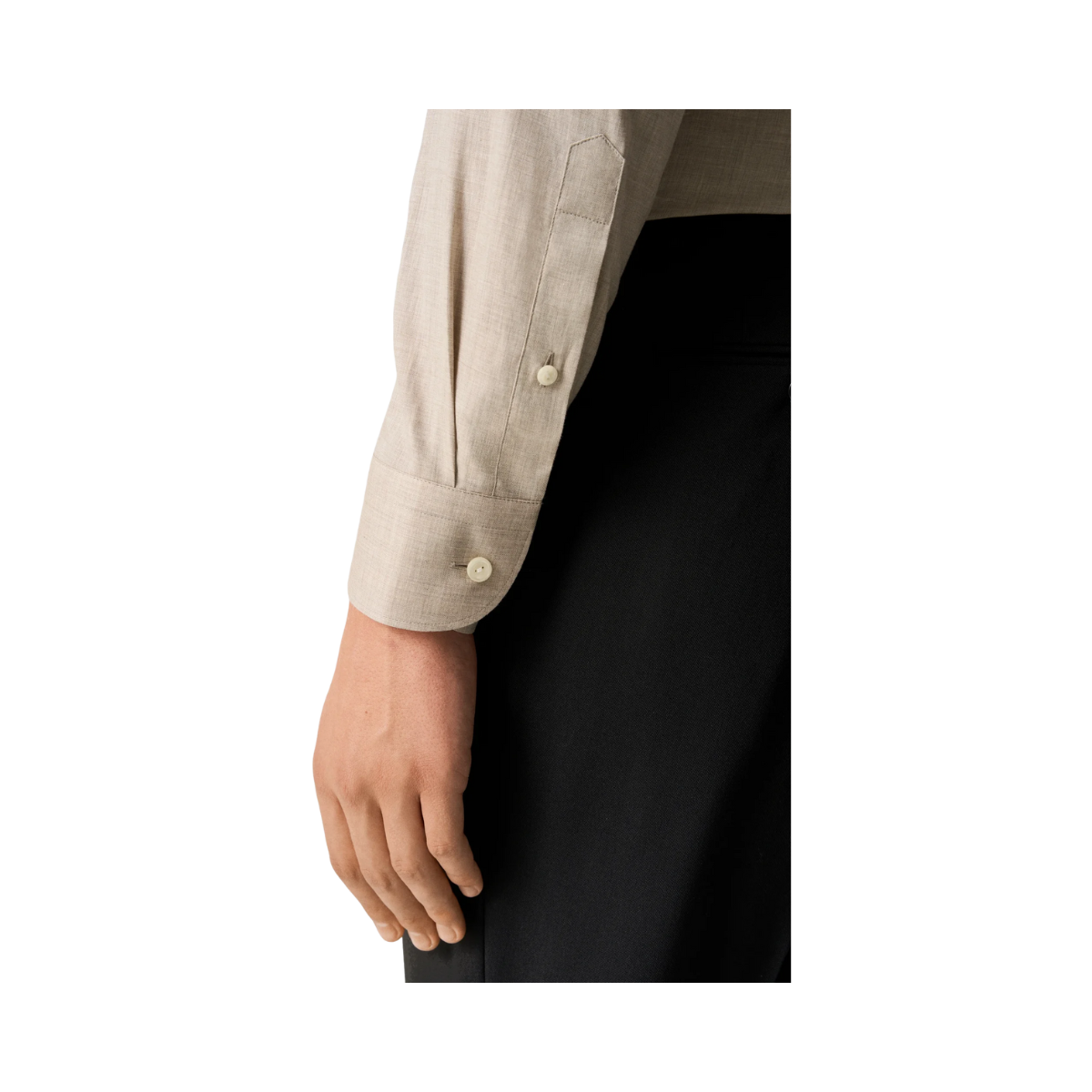 Solid Signature Flannel Shirt - Beige