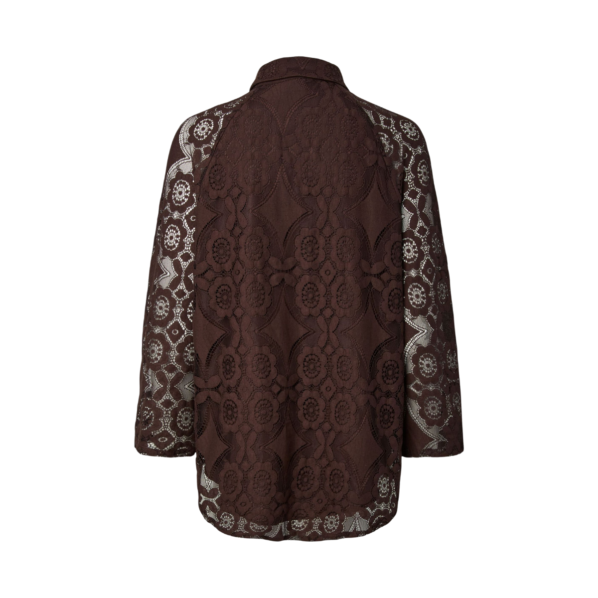 YASAlmi 7/8 Lace Shirt - Coffee Bean