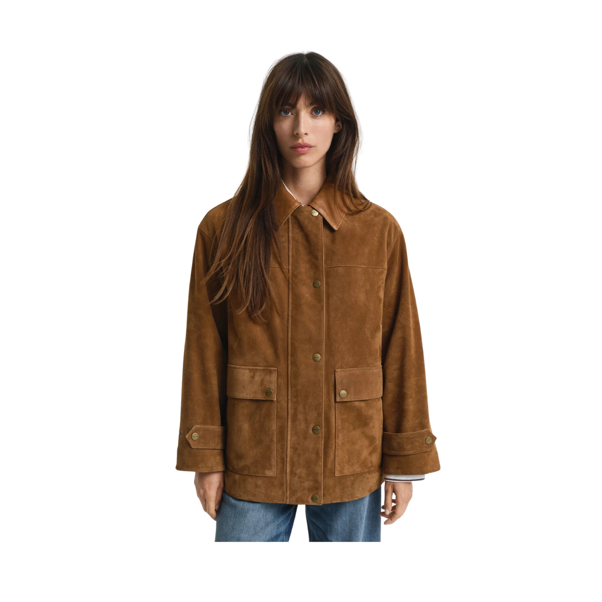 Suede Barn Jacket - Cognac