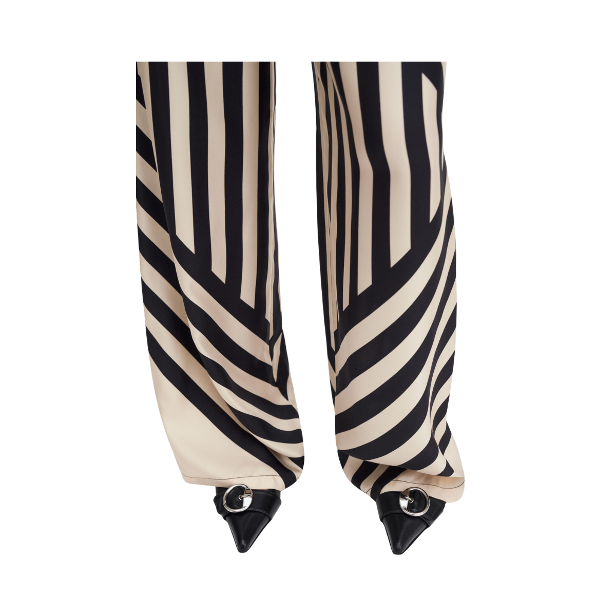 Eve Relaxed Print Trousers - Black