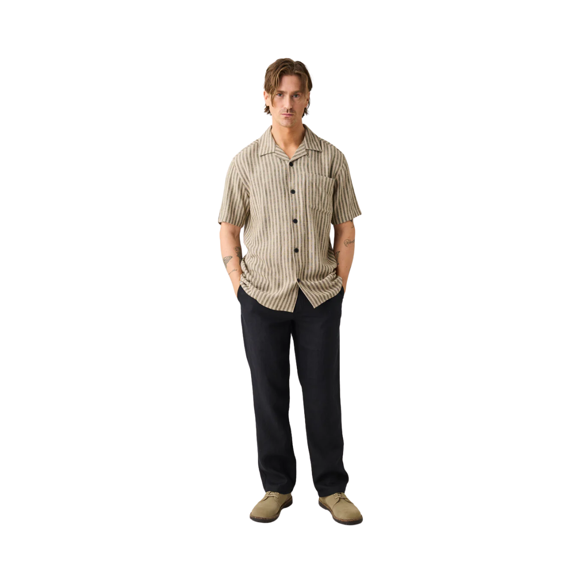 Loose linen pants - Black Jet