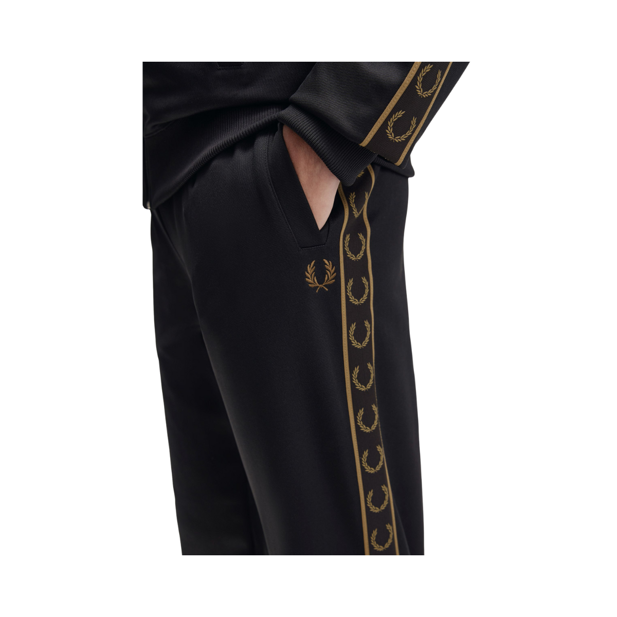 CONTRAST TAPE TRACK PANT - Black
