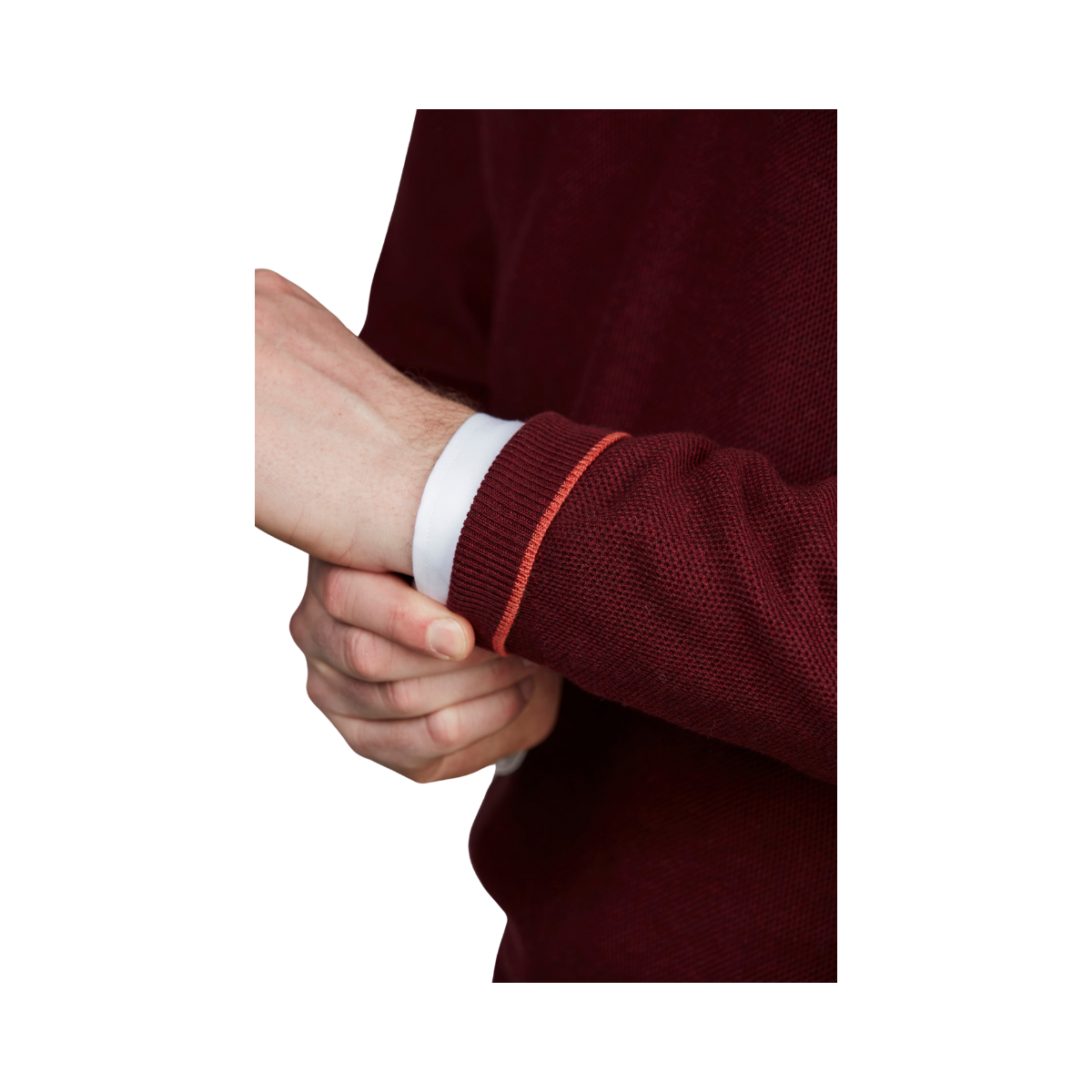 Half Zip Structure Knit - Ruby Red