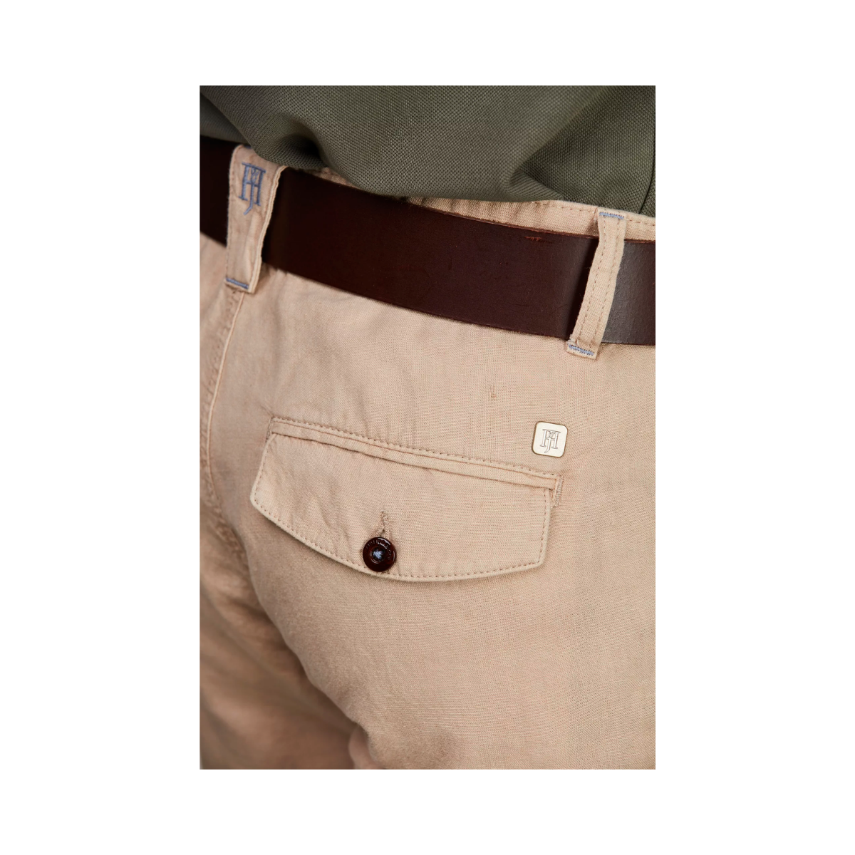 Cotton/Linen Cargo Shorts - Beige