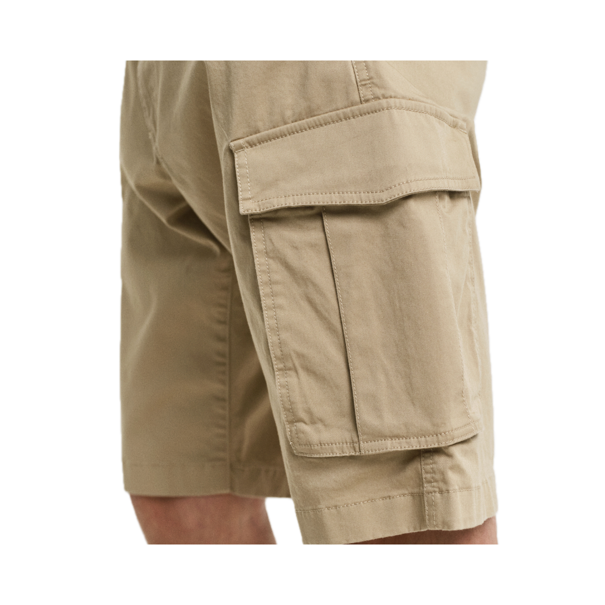 Relaxed Twill Cargo Shorts - Dark Khaki