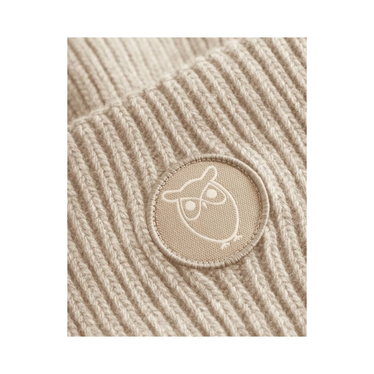Wool Badge Beanie - Nature Melange
