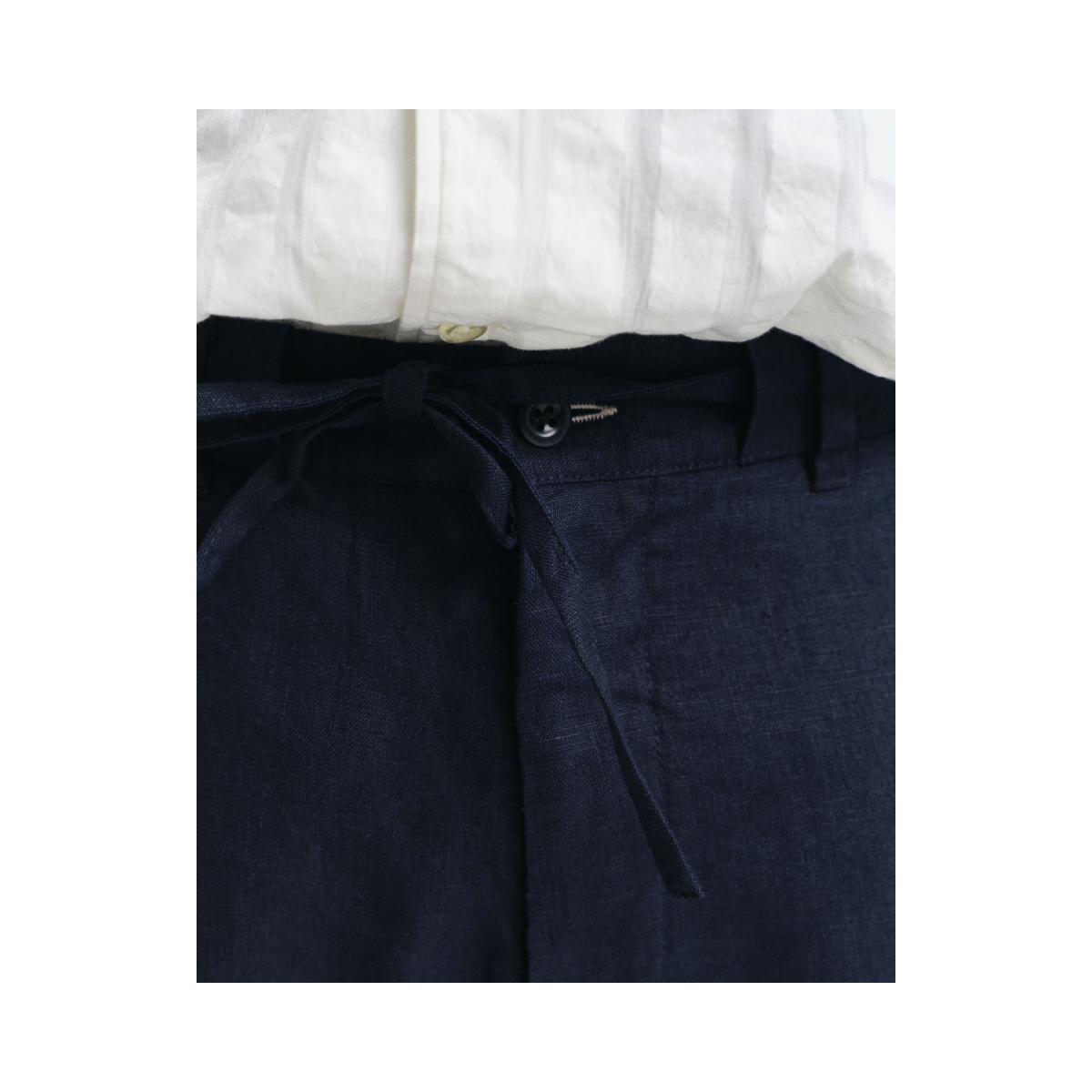 Relaxed Linen DS Pants - Evening Blue