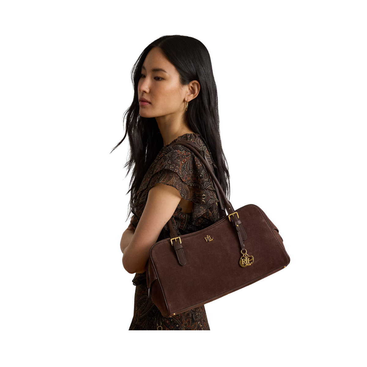Marcy ZP Suede Satchel Large - Chestnut Brown/Chestnut Brown