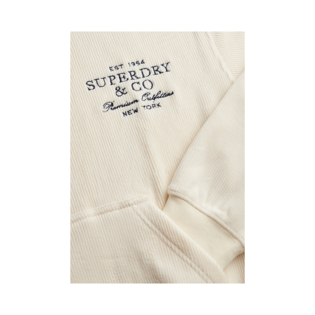 Drop Needle Velour Hood - 22C Cream