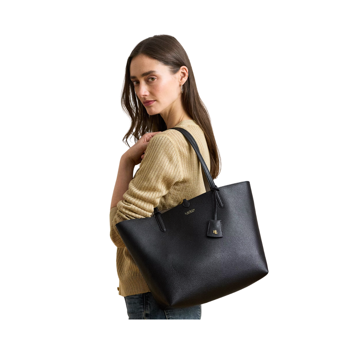 Reversible Medium Tote - Black/Taupe