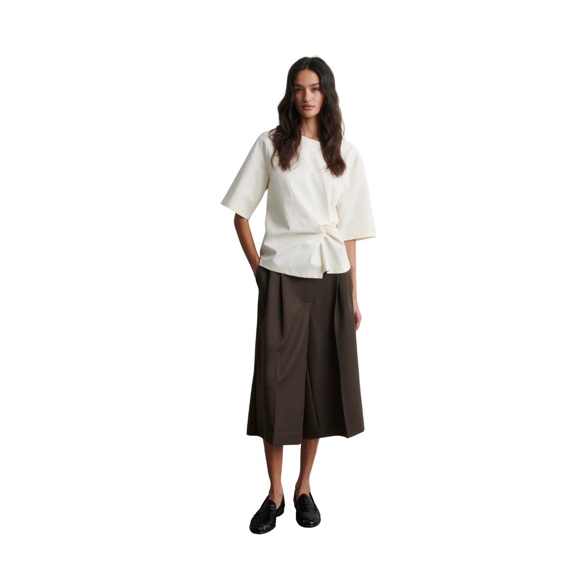 Arkai Drape Tee - Eggnog