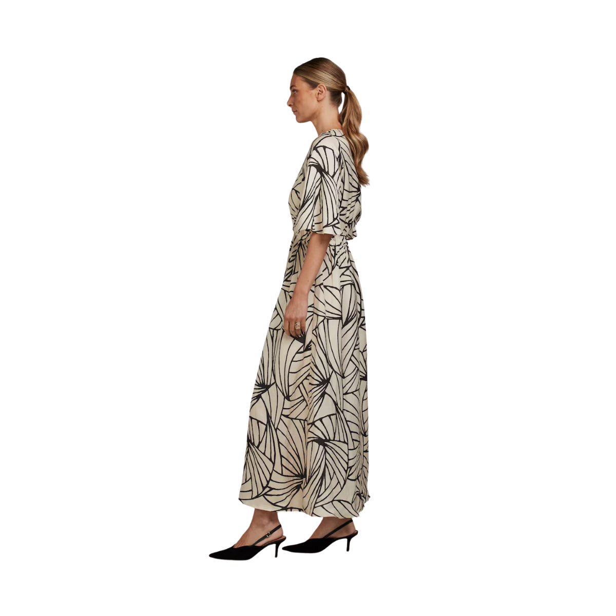 Leonora Dress - Light Beige Pattern