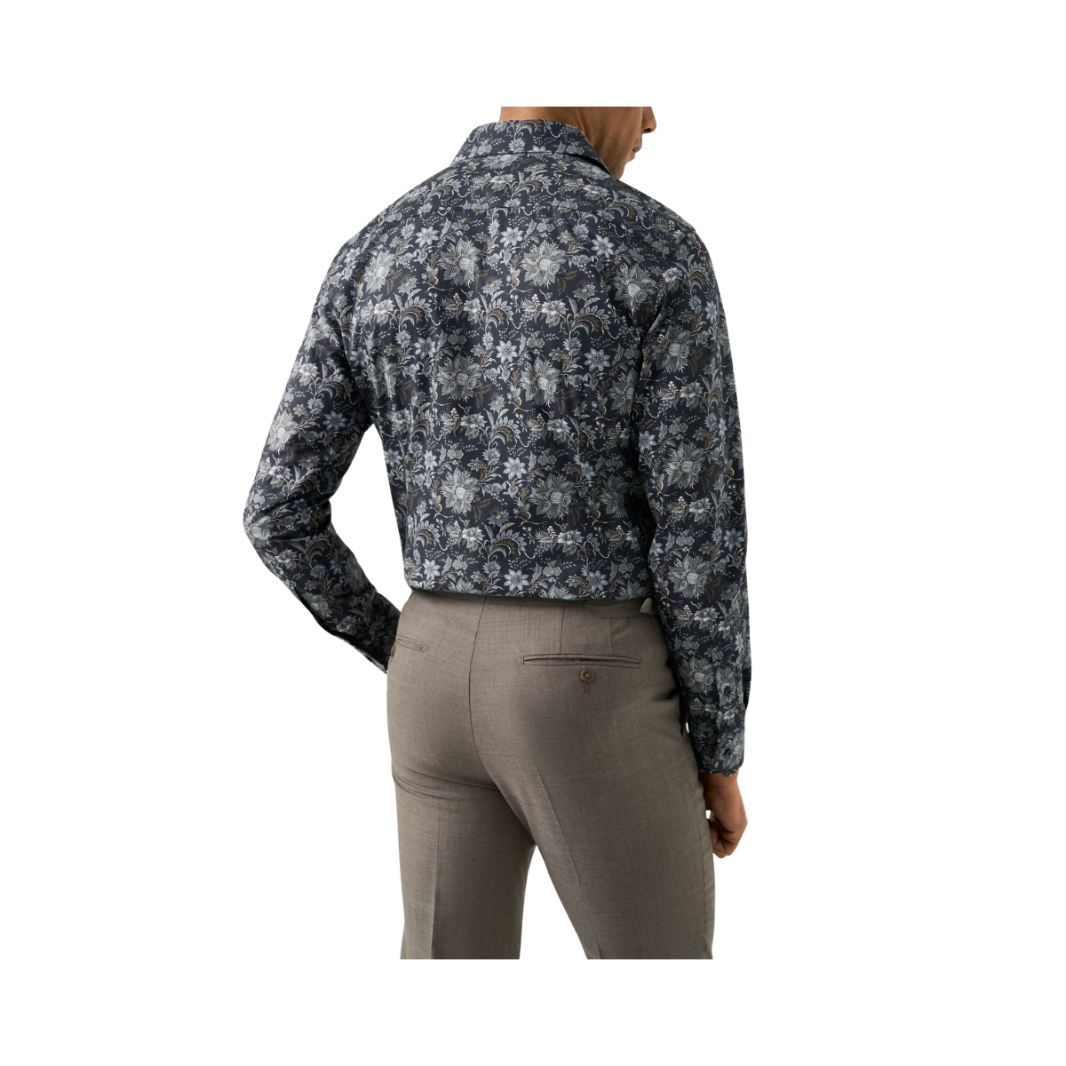 Floral Print Signature Twill Shirt - Dark Blue