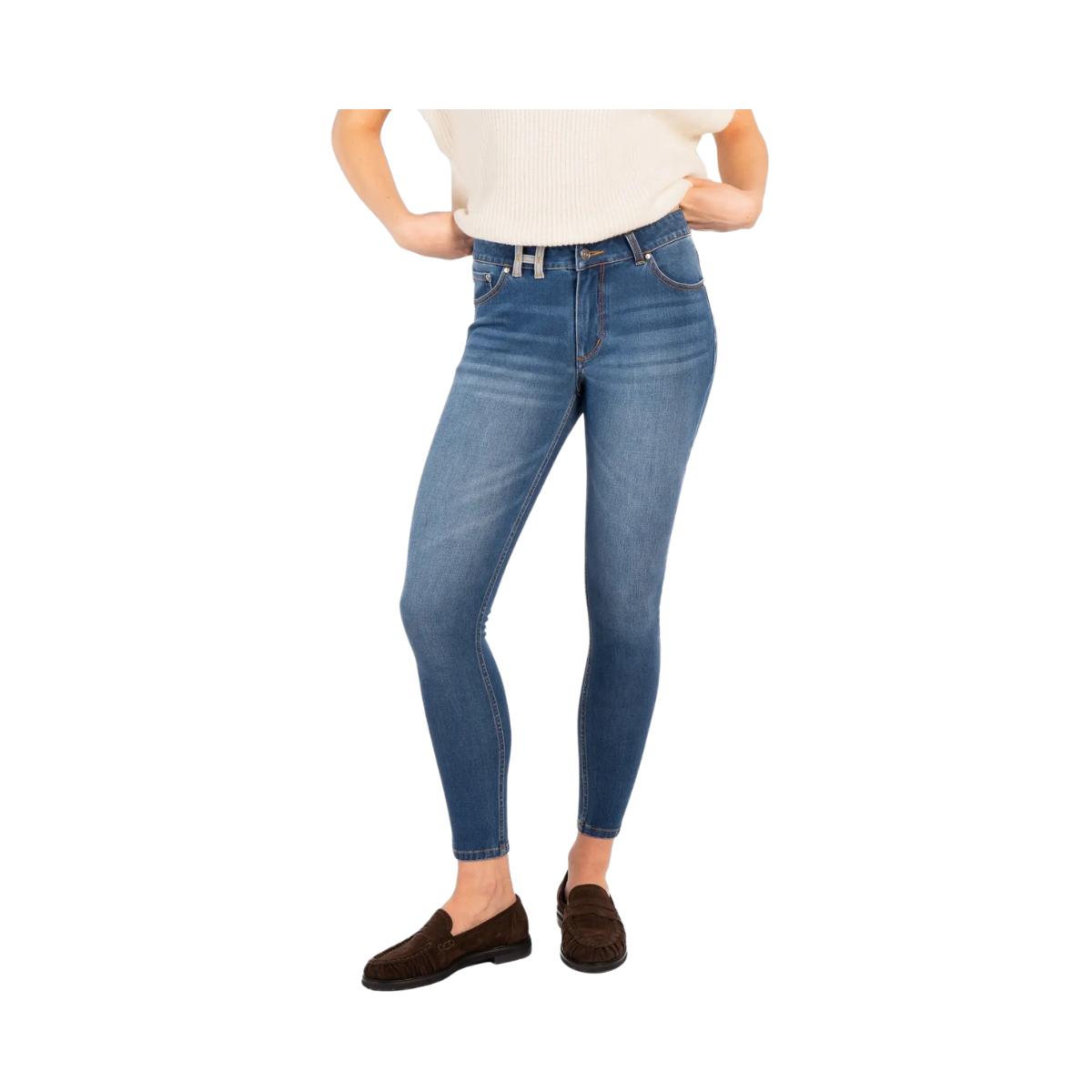 Natalie Skinny Jeans - Medium Wash Blue Denim