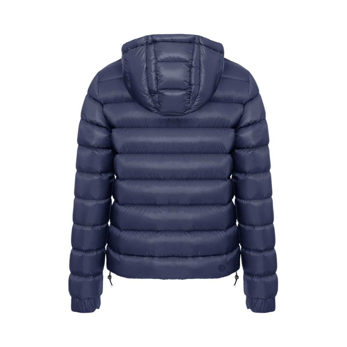 Mens Glossy Hooded Down Jacket - Navy