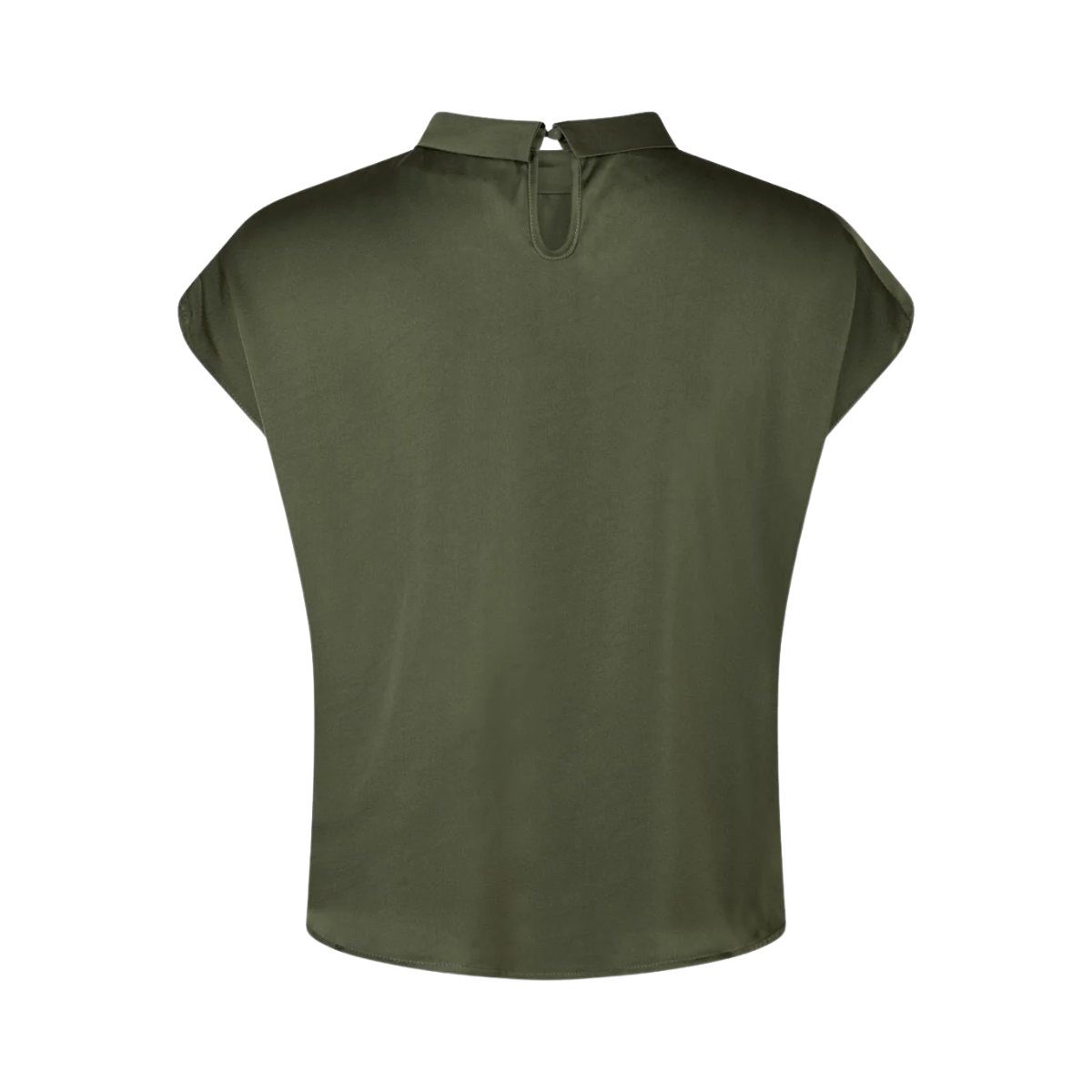 Fleur Drapy Satin Blouse - Army