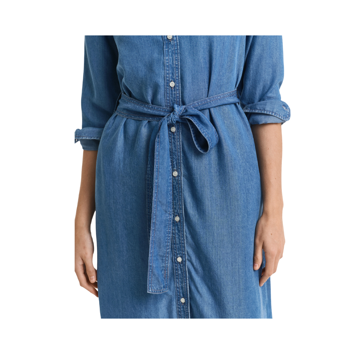 Reg Chambray Shirt Dress - Light Indigo