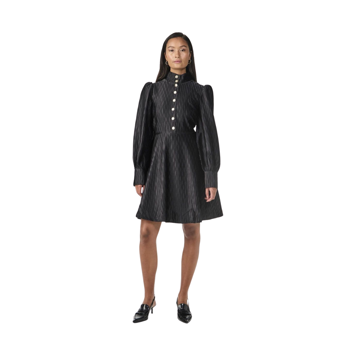 YASRipple LS Dress - Black