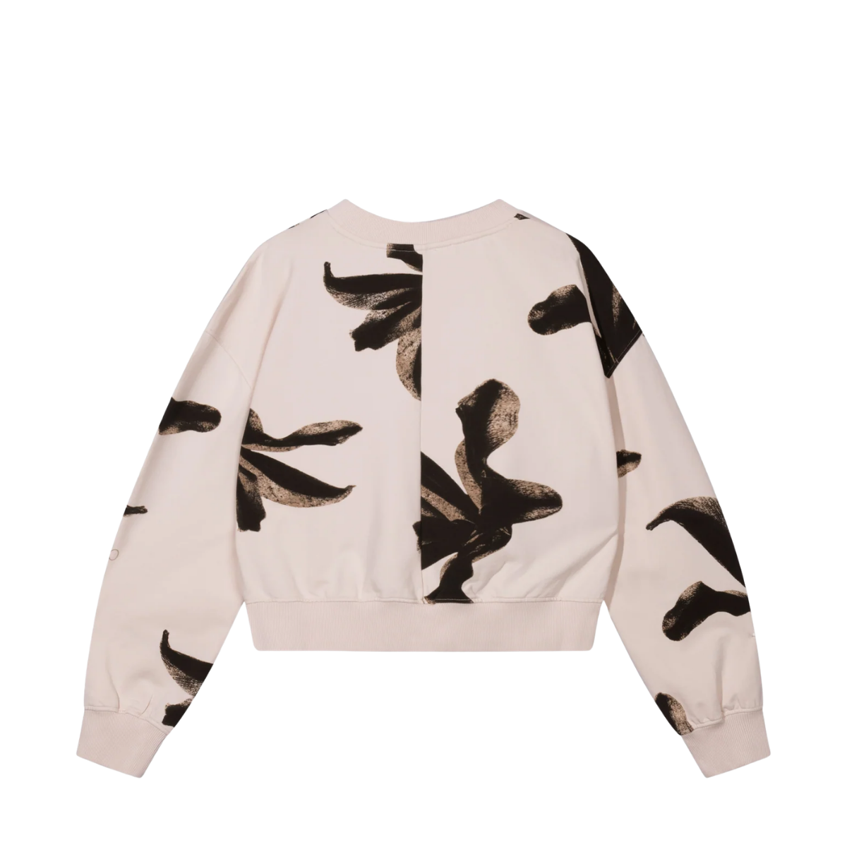 Cropped Sweater Flower - Powder