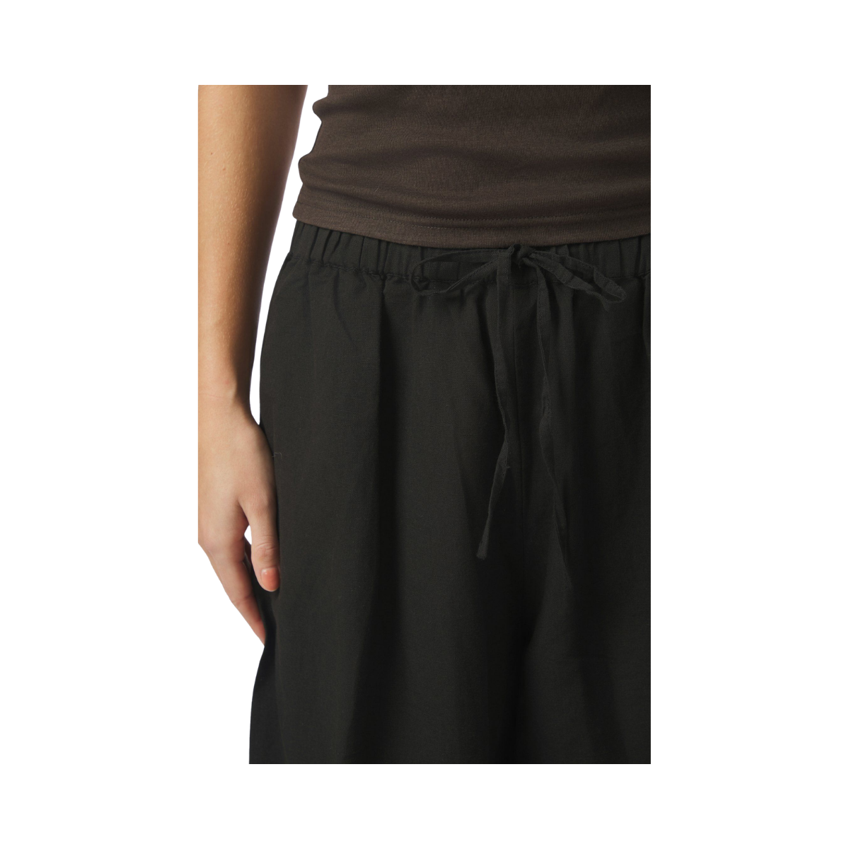Roxane Balloon Linen Pants - Black