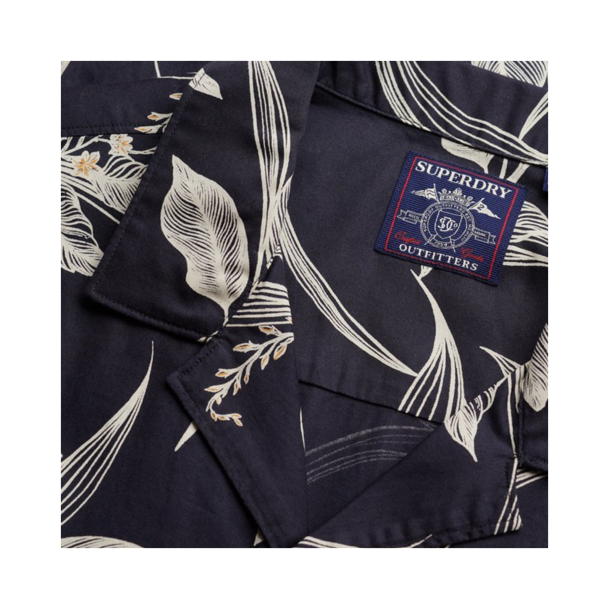 Hawaiian Print S/S Shirt - Cabana Navy