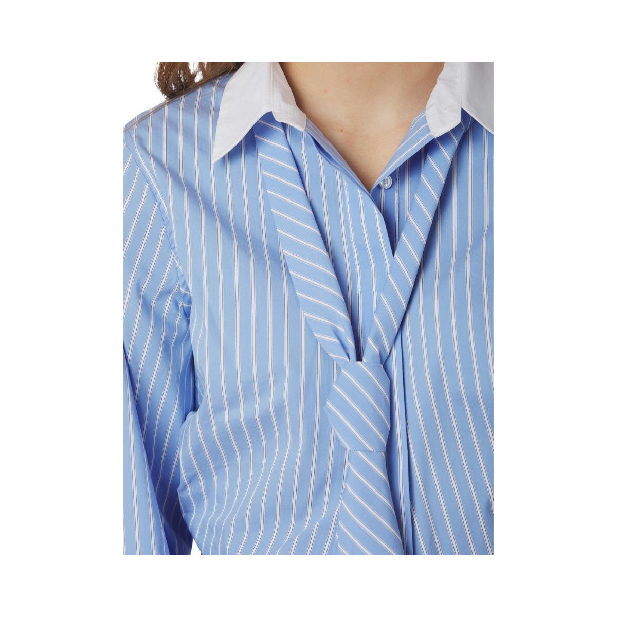 Francesca Stripe Shirt - Light Blue