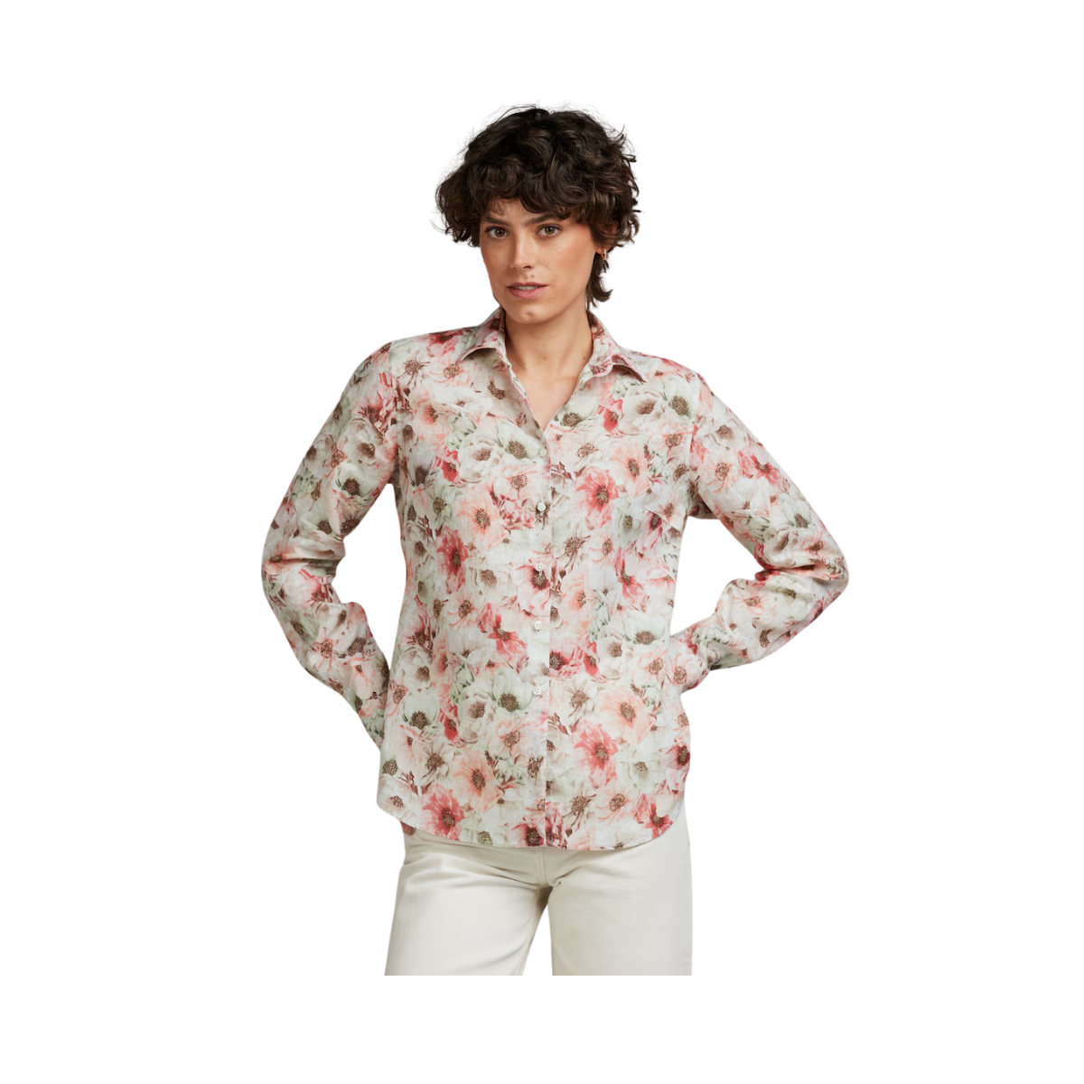Sofie Shirt - Light Orange Pattern