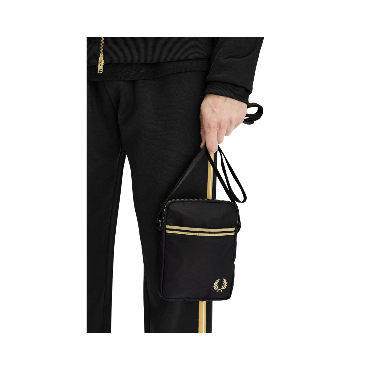 Tipped Tape Small Side Bag - Black