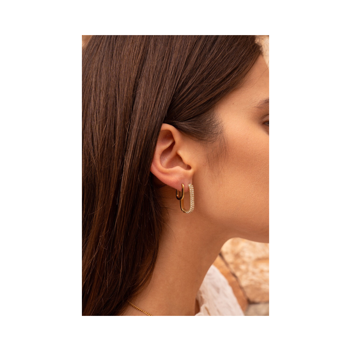 Rechthoekige Oorhangers Met St - 1200 Gold