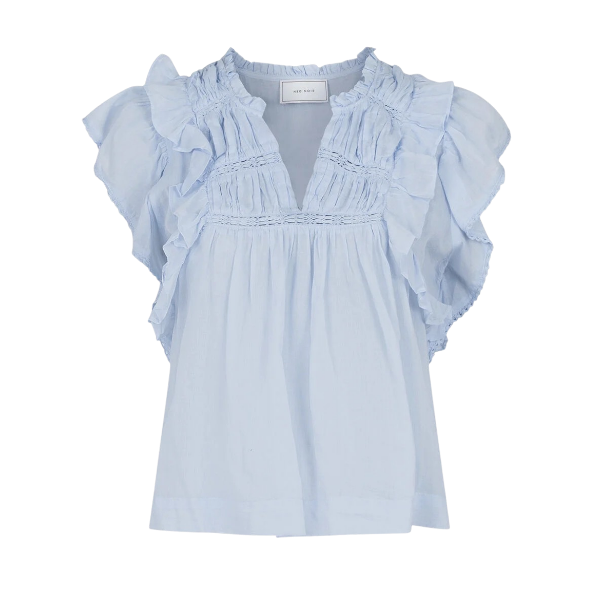 Jayla S Voile Top - Light Blue