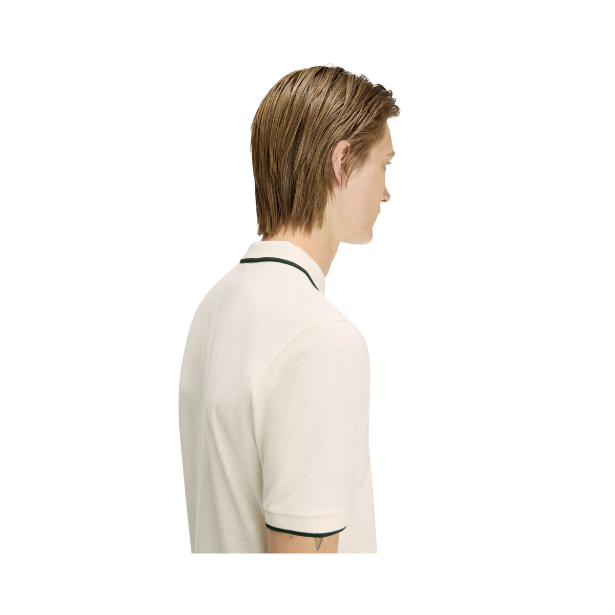 Crepe Pique Polo Shirt - Ecru