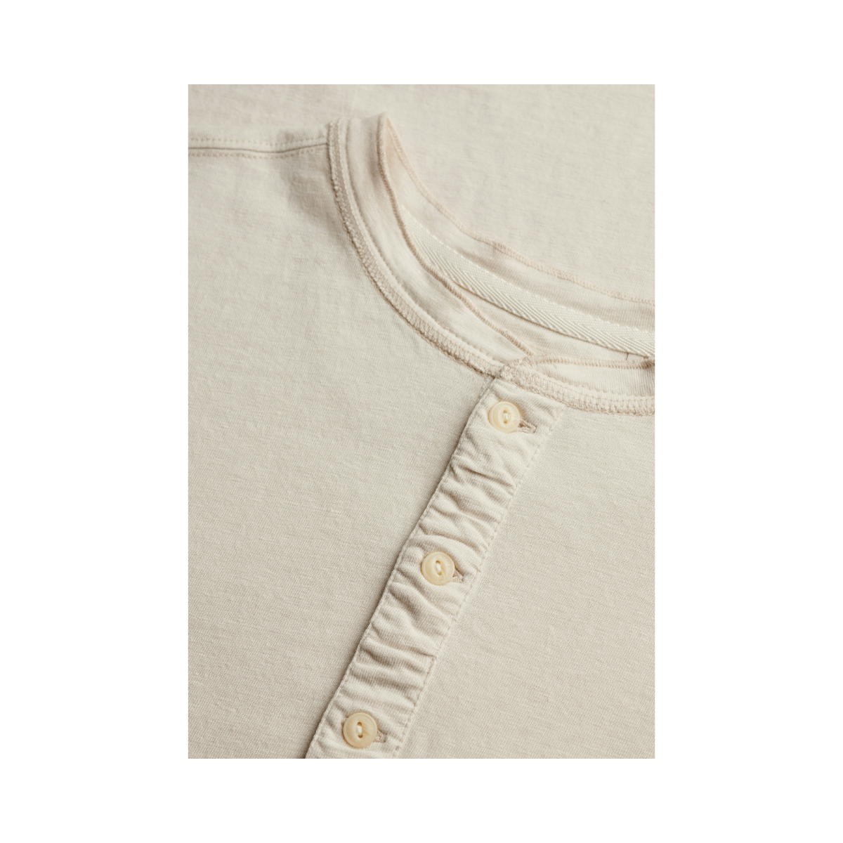 Classic Cotton Lin Ss Grandad - Natural Ecru