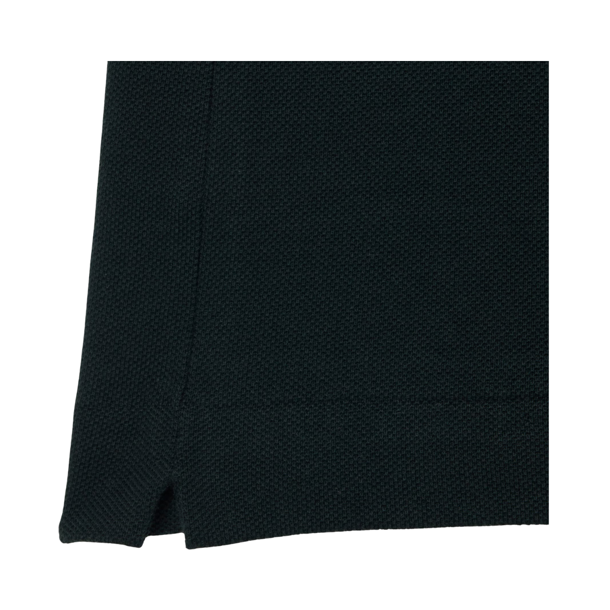 Short Sleeved Ribbed Coll - Dark green