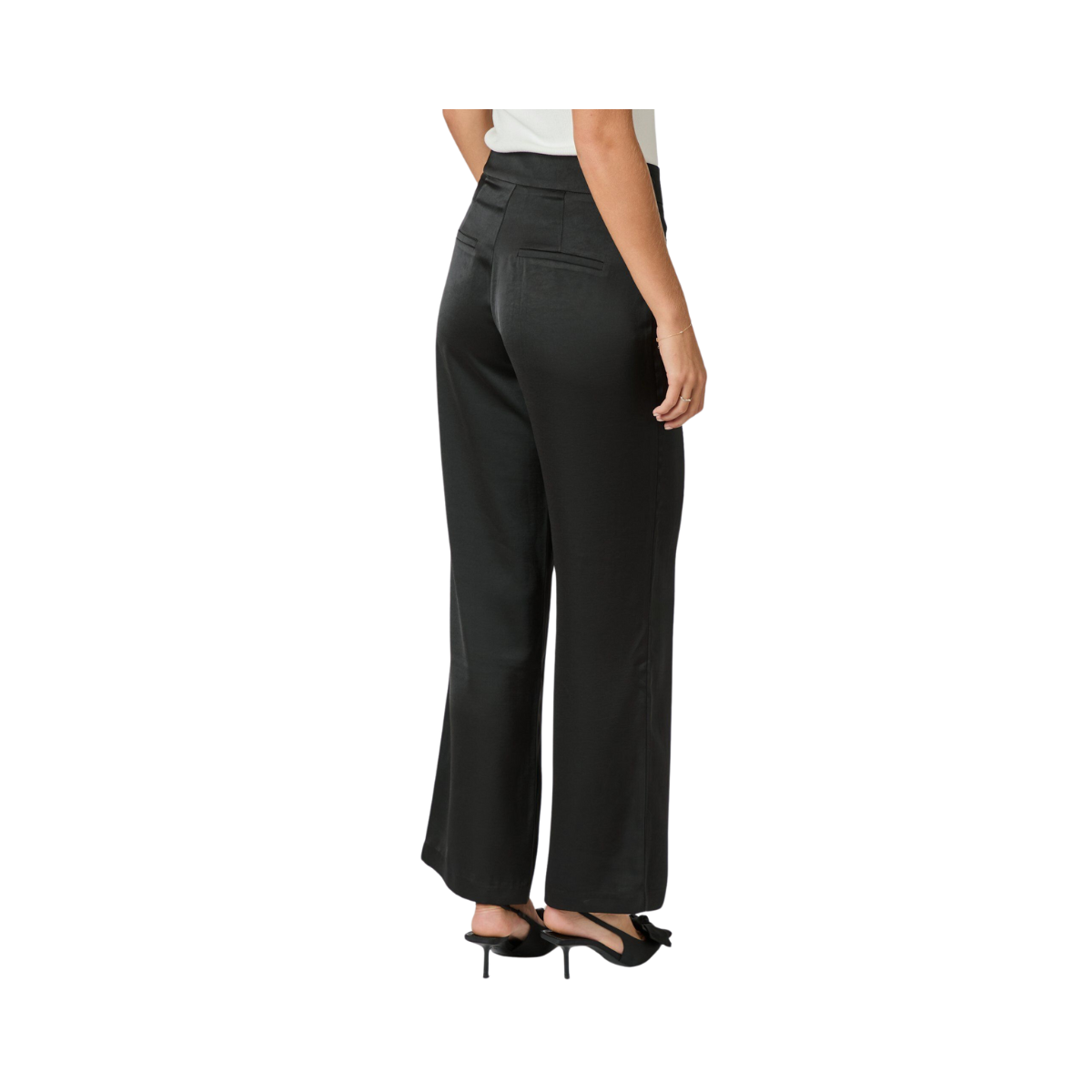 Debra Heavy Sateen Pants - Black