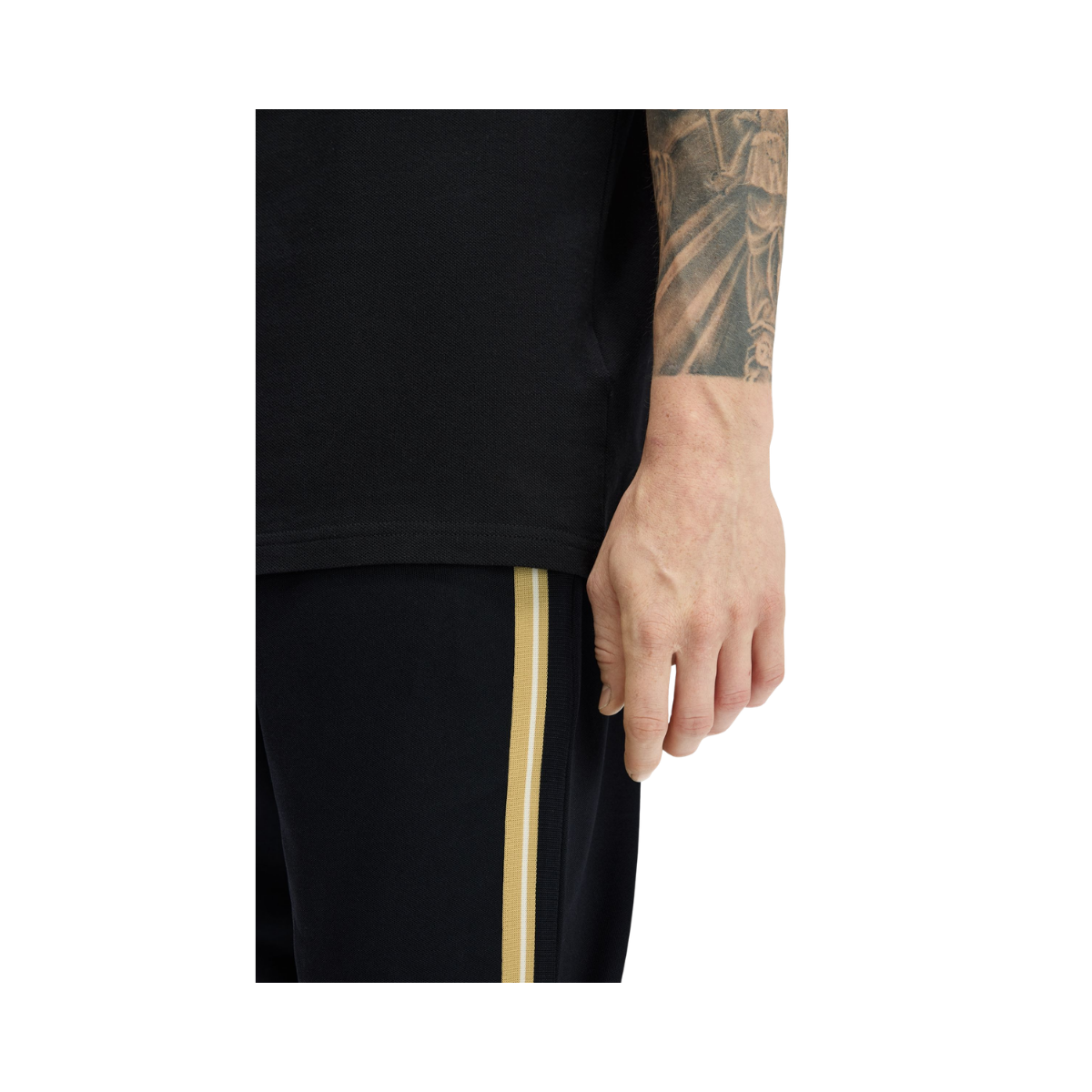 Stripe Tape Track Pant - Black/Champagne