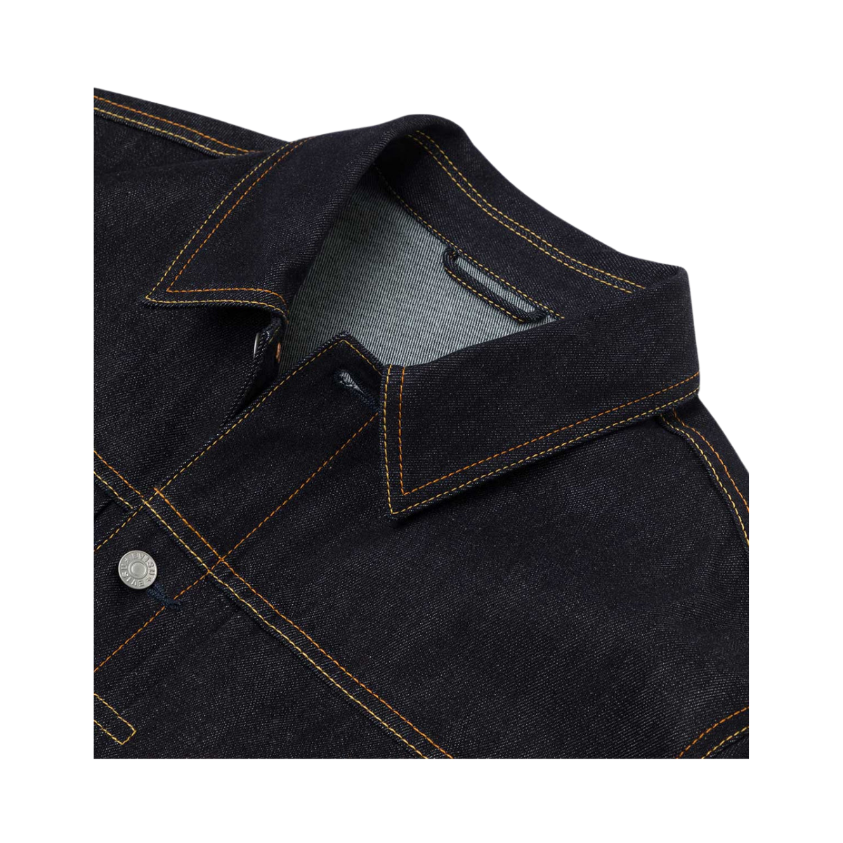 Ecru Seagull Printed Denim Jacket - RAW INDIGO