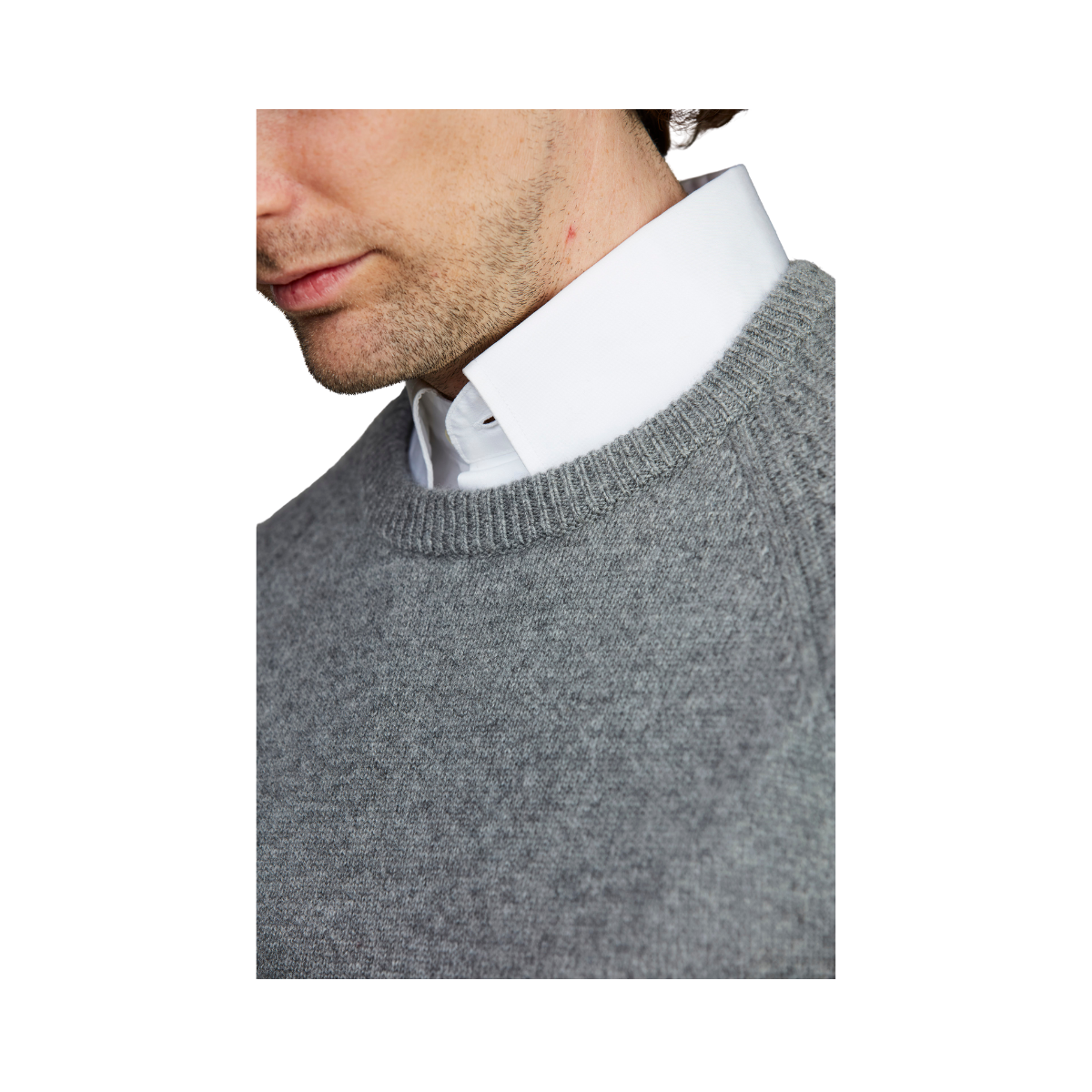 Pure Cashmere Raglan Knit - Grey