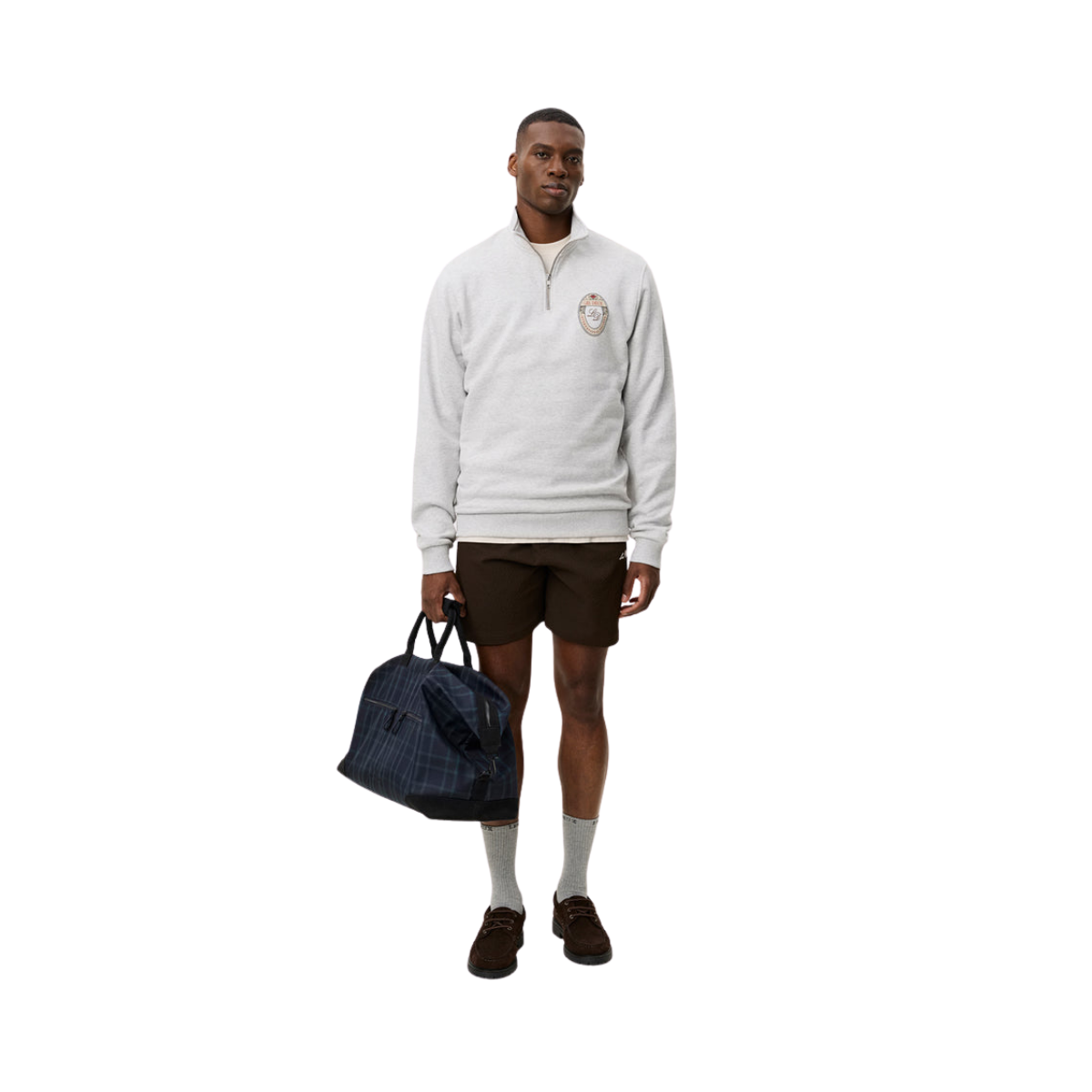 Brady Emblem Half-Zip Sweatshirt - Snow Melange